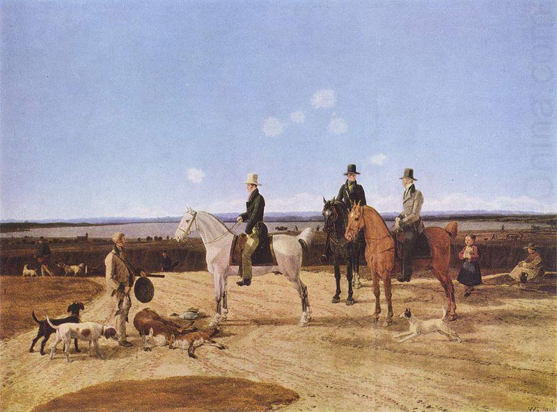 Wilhelm von Kobell Jager zu Pferd in oberbayerischer Landschaft china oil painting image